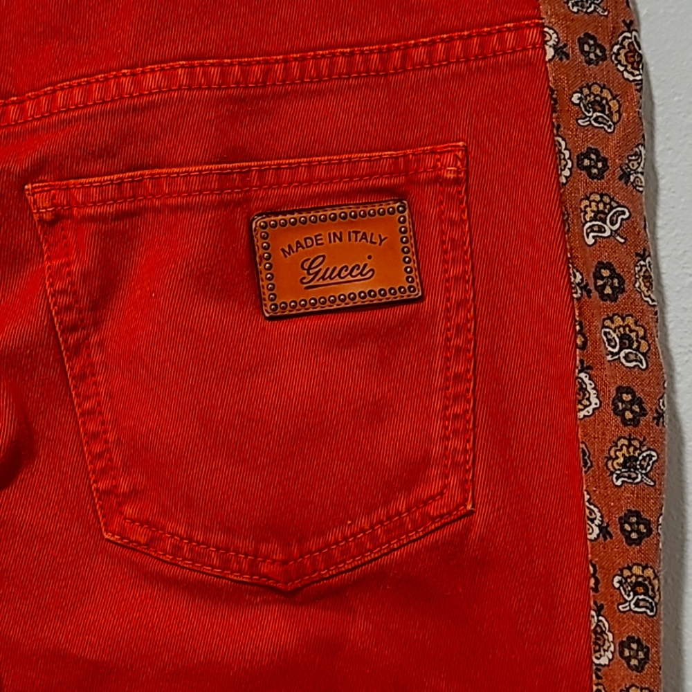 Gucci Jeans Women's Size M Cute Detail, Orange